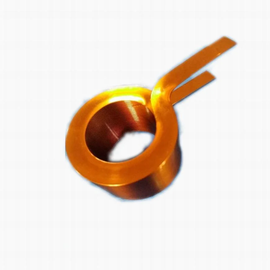 Professional Coated Copper Wire Flat Copper Coil Customized Winding Turns One Head/Double Head Flat Copper Coil for Automotive Inductor Sensor